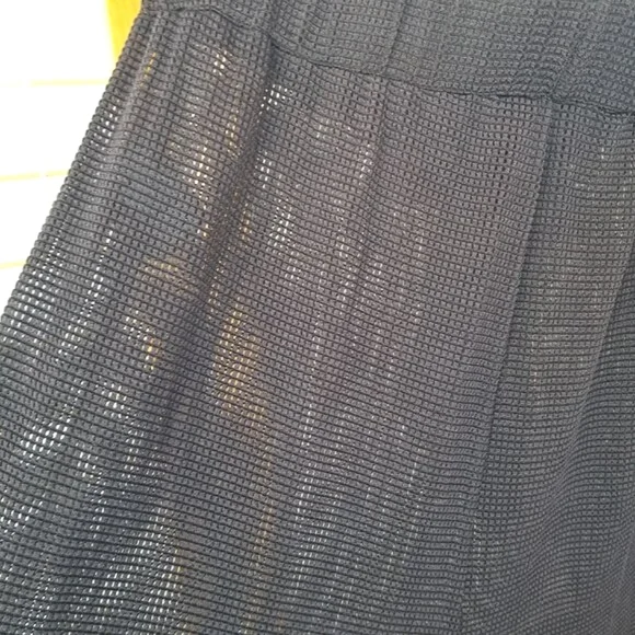 Black Mesh Wide Leg Beach Pants Sheer Waist Tie Nylon Simply Emma Size 1X - Picture 6 of 7